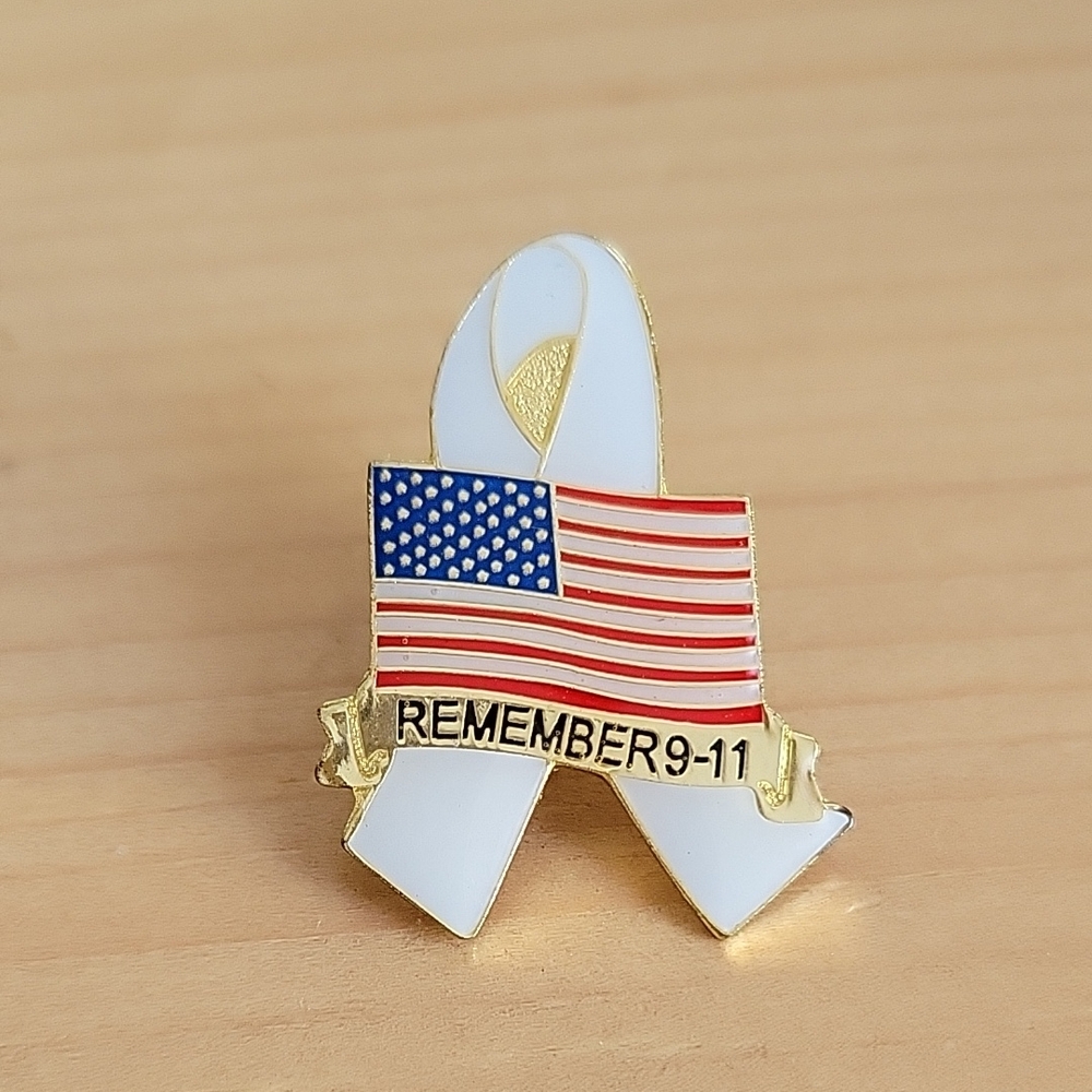 Remember 9-11 Memorial Ribbon Pin - Picture 2 of 3